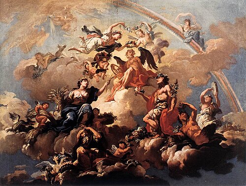 The Four Seasons Paying Homage to Chronos, 1737, Bartolomeo Altomonte