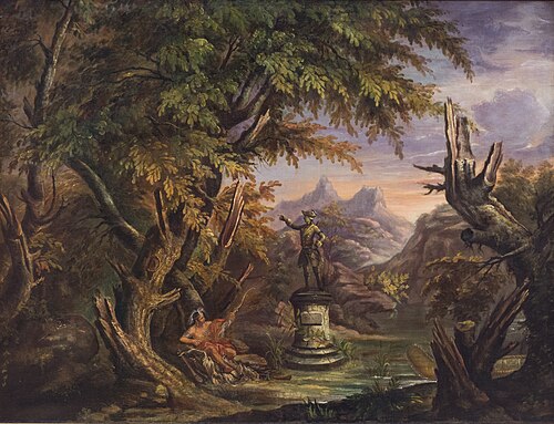 Paysage au monument à Wolfe, 1845, Joseph Légaré