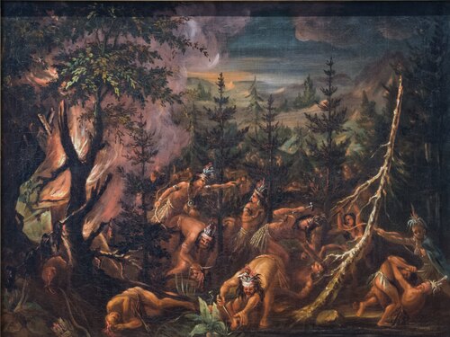 Le Massacre des Hurons par les Iroquois, 1827, Joseph Légaré