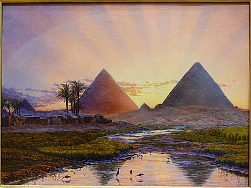 Pyramids at Gizeh, 1855, Thomas Seddon