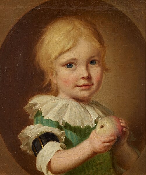 Kinderbildnis Johann Friedrich Leonhard mit Apfel, 1799, Friedrich Bury