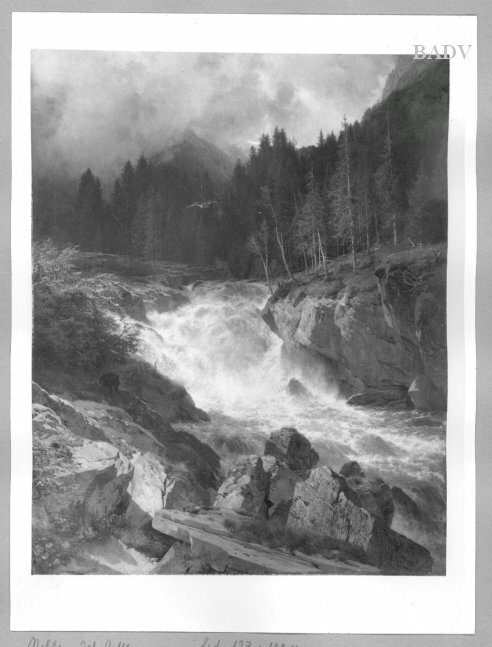 cascade in the Alps, 1876, Johann Gottfried Steffan