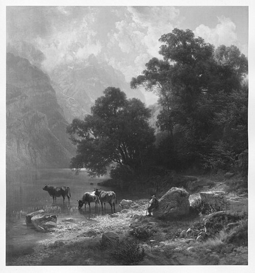 Mountain + landscape, 1864, Johann Gottfried Steffan