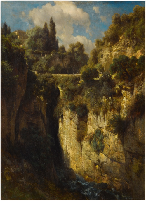 A Mountainous Landscape with a Waterfall, 1871, Johann Gottfried Steffan