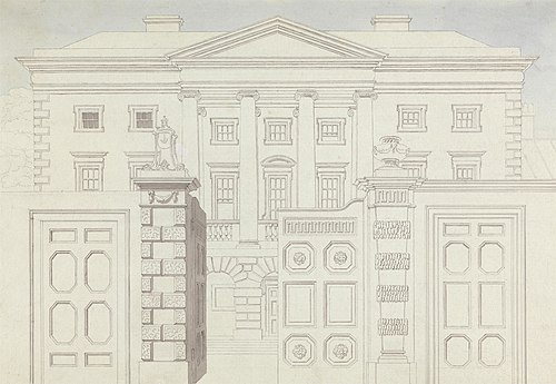 Gateway and Facade of a House, , Michael Angelo Rooker