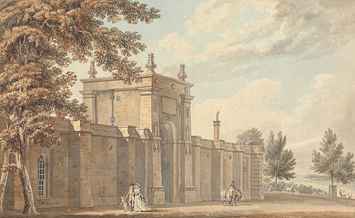 The Gate at Blenheim, 1787, Michael Angelo Rooker