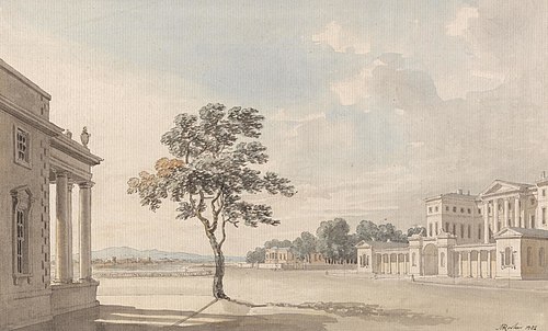 Carlton House from Pall Mall, 1782, Michael Angelo Rooker