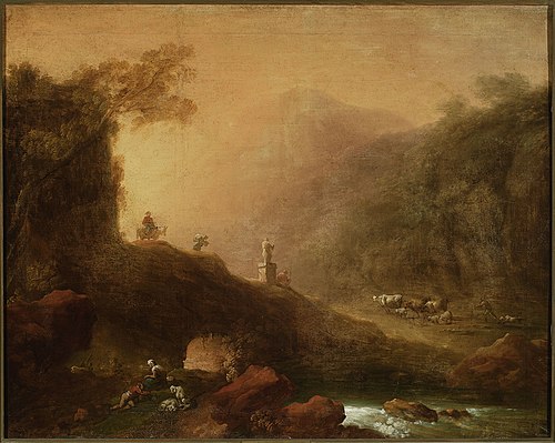 Romantic scenery., 1820, Franz Ferdinand Lampi