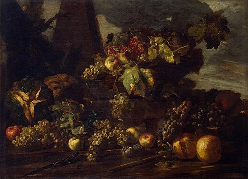 Still Life with Grapes, 1650, Michele Pace del Campidoglio