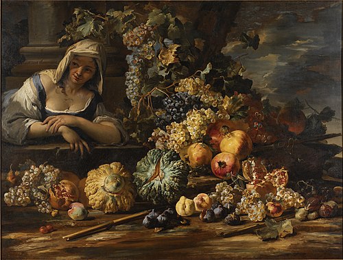 Still Life with Figure, 1660, Michele Pace del Campidoglio