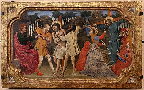 La Flagellation et la Crucifixion de saint André, 1450, Michele di Matteo