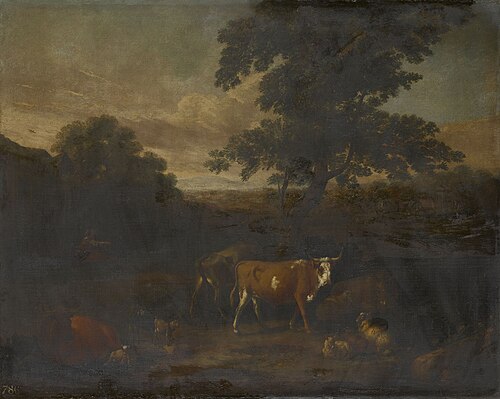 Wooded Landscape with Animals, 1708, Michiel Carree