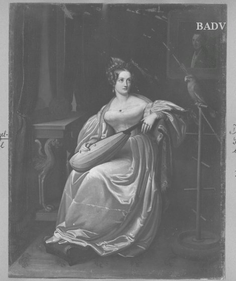 Portrait of a lady with lute, Henriette Sonntag, 1813, Carl Christian Vogel von Vogelstein