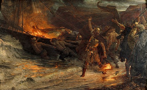 The Funeral of a Viking, 1893, Frank Bernard Dicksee