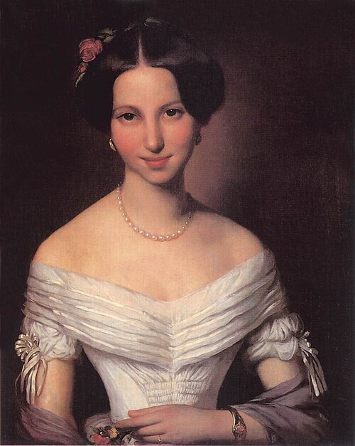 Portrait of a young woman, 1851, Mihály Kovács