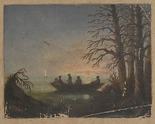 Sunset at the lake, 1867, Stanisław Witkiewicz
