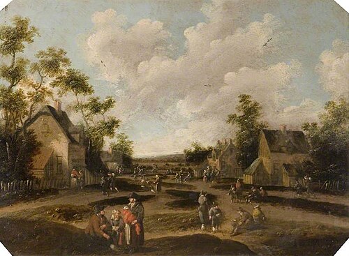 Dutch Village Scene, 1666, Cornelis Droochsloot