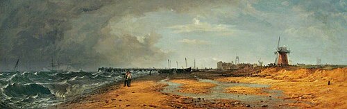 Yarmouth Beach and Jetty, Norfolk, , Miles Edmund Cotman