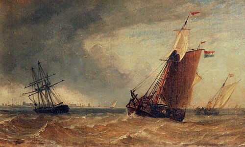 Dutch Shipping in Stormy Weather, , Miles Edmund Cotman
