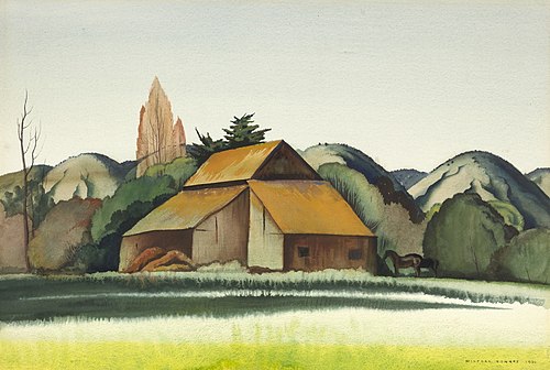 Old Barn in Nipomo, California, 1936, Milford Zornes
