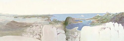 View of the summit of Corcovado, at 1,500 feet, over the ocean, 1817, Thomas Ender