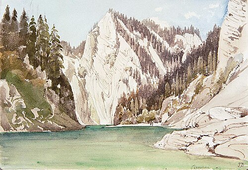 The Pieniny mountains with the Dunajec river, 1860, Thomas Ender