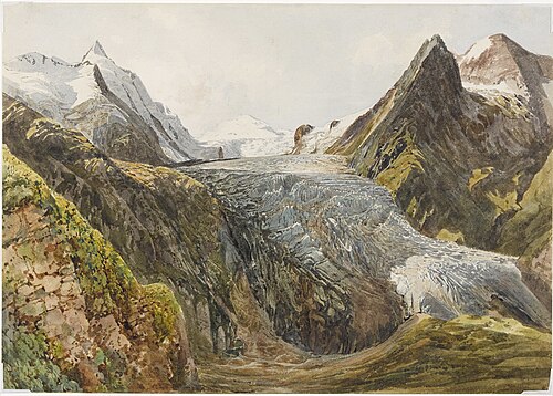 Der Großglockner mit der Pasterze, 1830, Thomas Ender