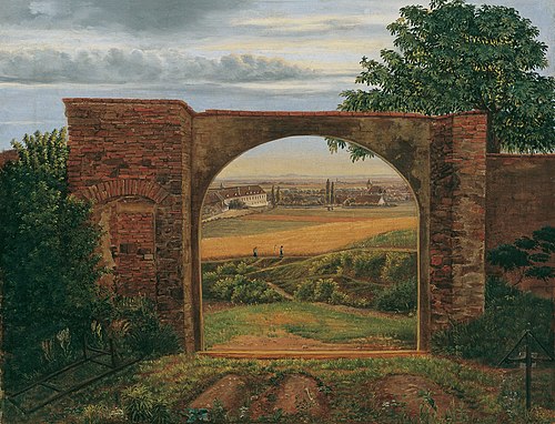 Das Friedhofstor (Friedhof bei Wien), 1820, Thomas Ender