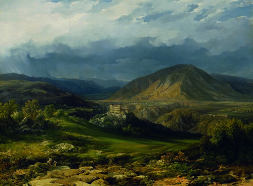 Schloss Cles im Nonntal in Südtirol, 1846, Thomas Ender