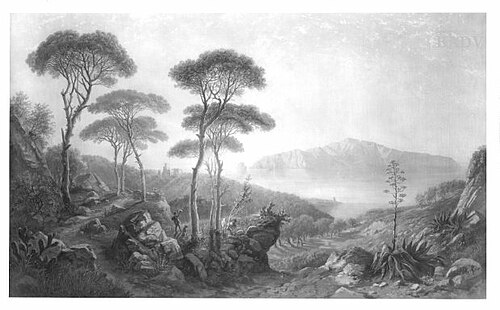Southern landscape near the sea, 1823, Jakob Alt