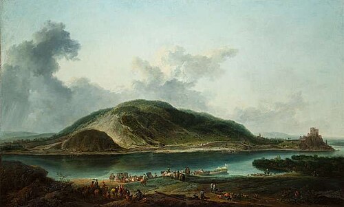 Landscape with Děvín Castle at the Outfall of the Morava into the Danube, , Johann Christian Brand