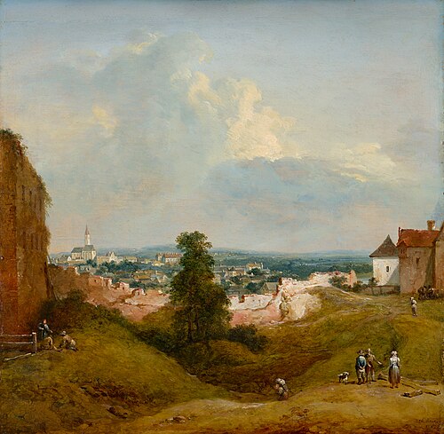 Aussicht von der Albrechtsburg in Klosterneuburg, 1787, Johann Christian Brand