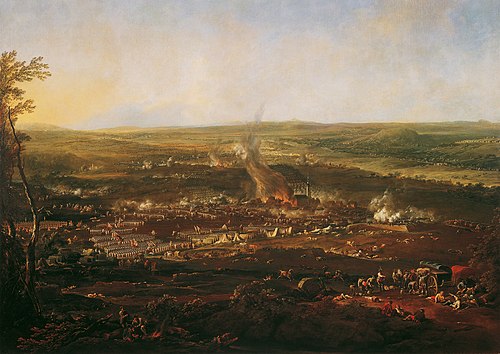 The surprise attack by the Austrians on the Prussians at Hochkirch in Saxony, 14 October 1758, 1776, Johann Christian Brand