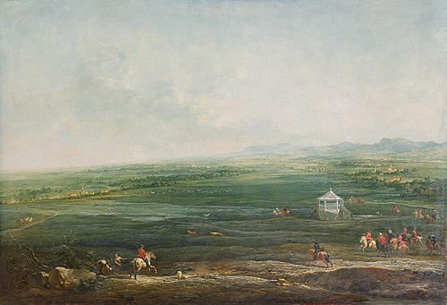 Laxenburg vom Münkendorfer Lusthaus gegen Südwest, 1758, Johann Christian Brand