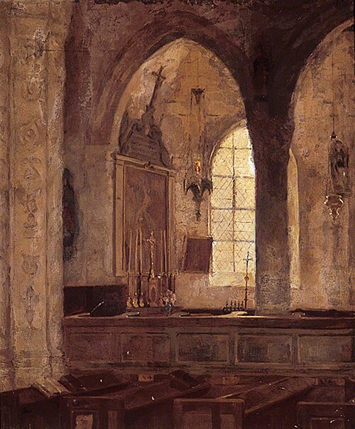 Interior of the Church at Veules-les-Roses, Normandy, France, , Milly Childers