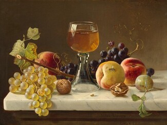 Marble Tabletop with Fruit and Wineglass, 1869, Milne Ramsey