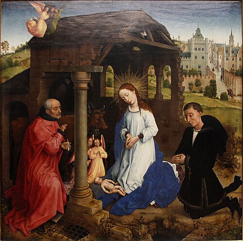 Bladelin Triptych Nativity (central panel), 1445, Rogier van der Weyden