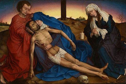 Le Christ pleuré par sa Mère, saint Jean  et sainte Marie Madeleine, 1441, Rogier van der Weyden