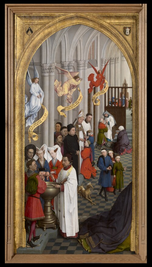 The Seven Sacraments (left panel), 1440, Rogier van der Weyden