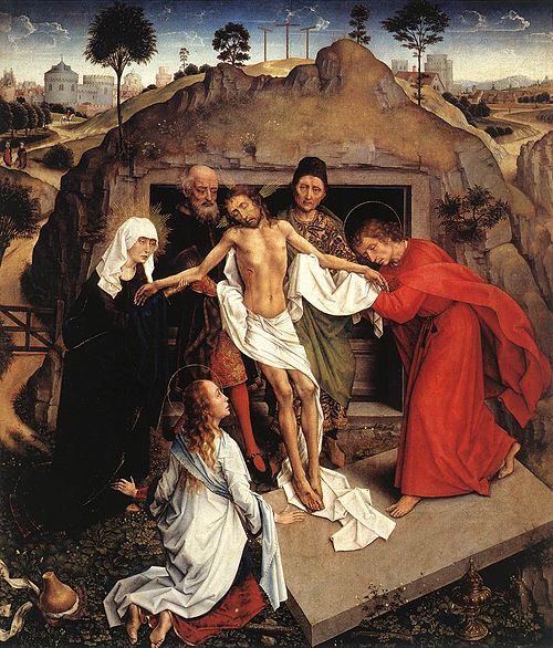 Lamentation sur le Christ mort et Mise au tombeau, 1450, Rogier van der Weyden