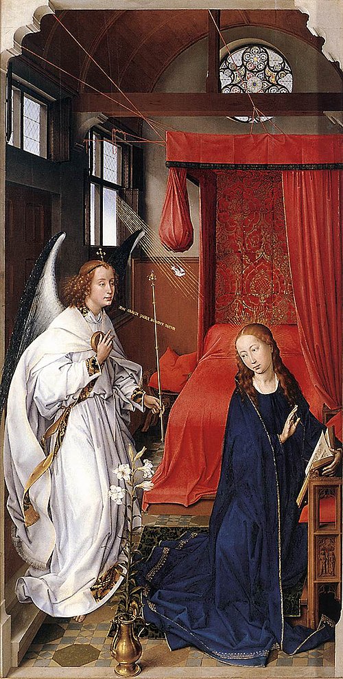 St Columba altarpiece: Annunciation, 1455, Rogier van der Weyden