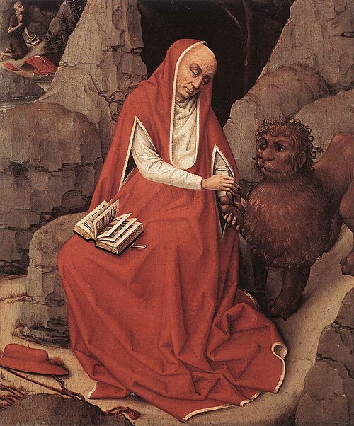 St Jerome and the Lion, 1450, Rogier van der Weyden