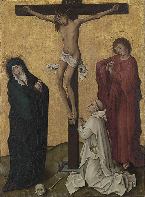 The Crucifixion with a Carthusian Monk, 1460, Rogier van der Weyden