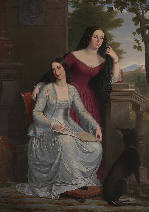 Two Women in an Italian Landscape, 1854, Miner Kilbourne Kellogg