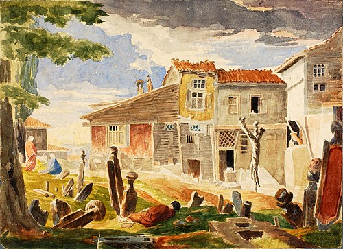 Cemetery in Pera, 1851, Miner Kilbourne Kellogg