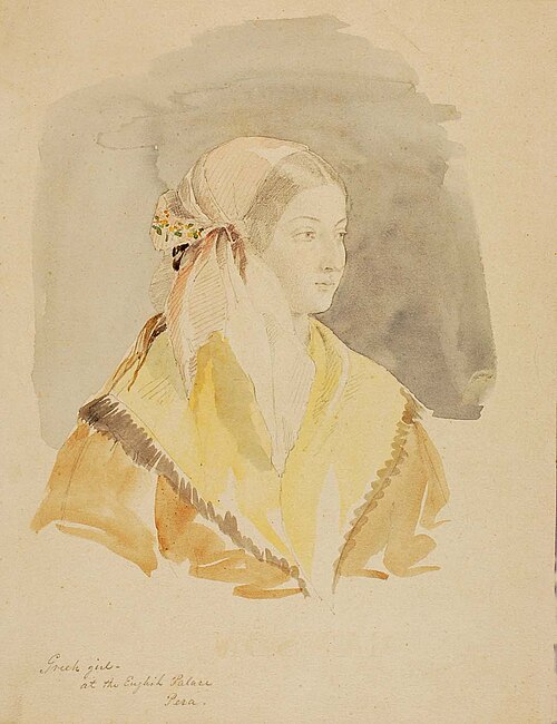 Greek Girl at the English Palace, Pera, 1851, Miner Kilbourne Kellogg