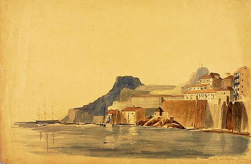 Castle at Corfu, Greece, 1851, Miner Kilbourne Kellogg