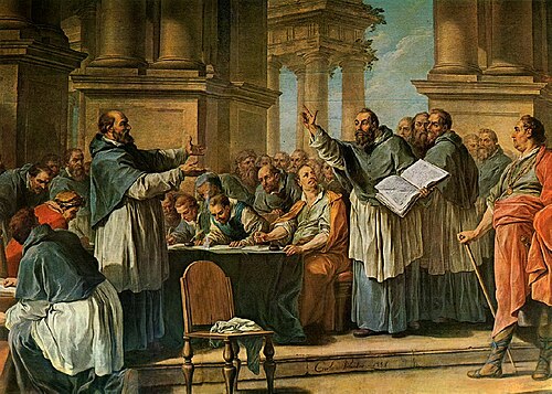 St. Augustine arguing with donatists., , Charles André van Loo