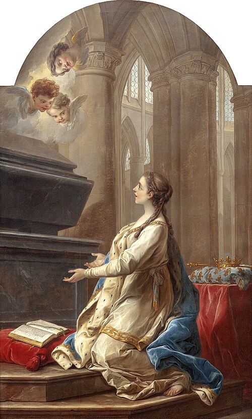 Sainte Clotilde en prière au pied du tombeau de saint Martin, 1753, Charles André van Loo