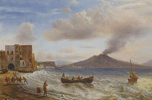 Naples, Le Château de L'œuf et le Vésuve, 1824, François Diday